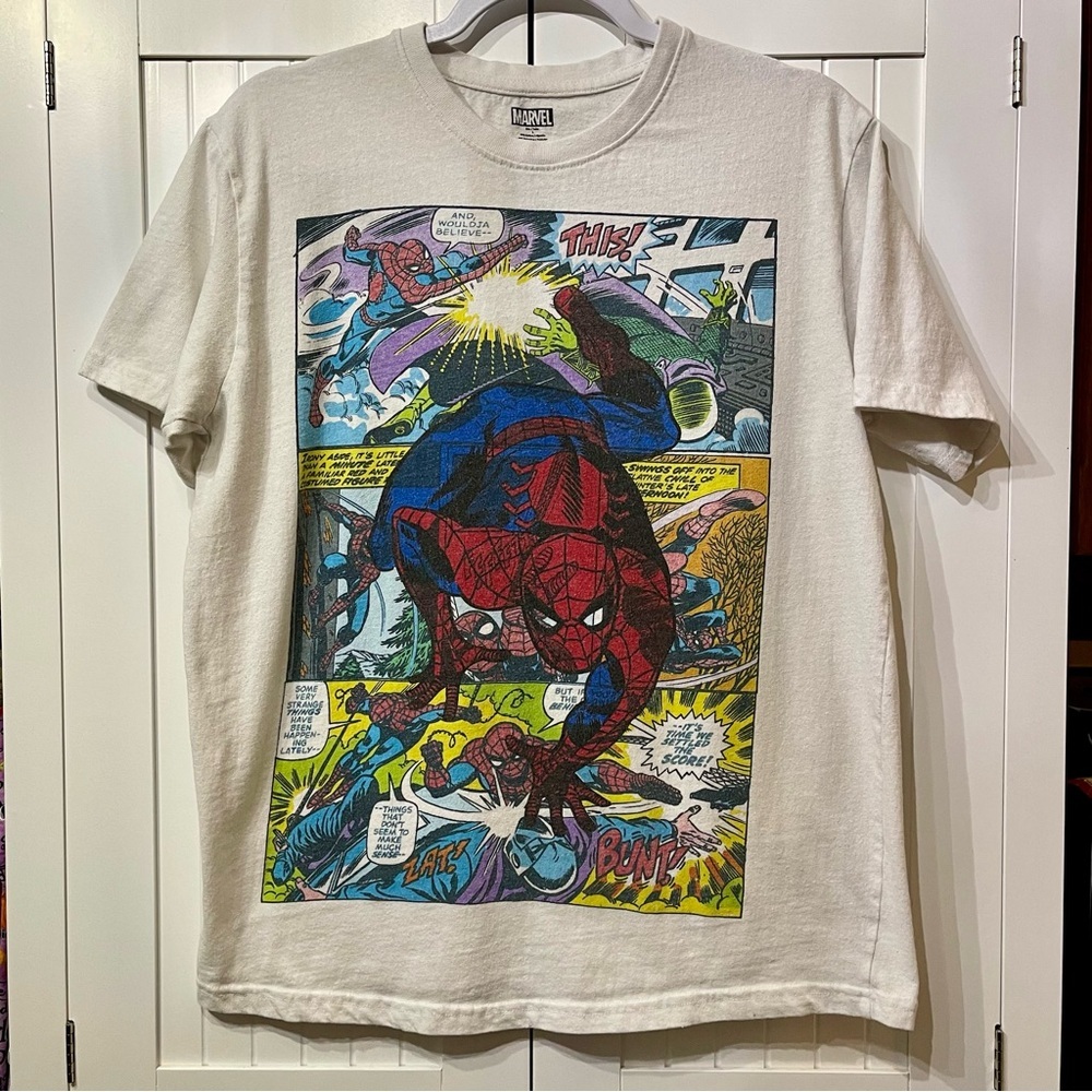 Marvel Spider-Man Comic Strip Retro Graphic T-Shirt